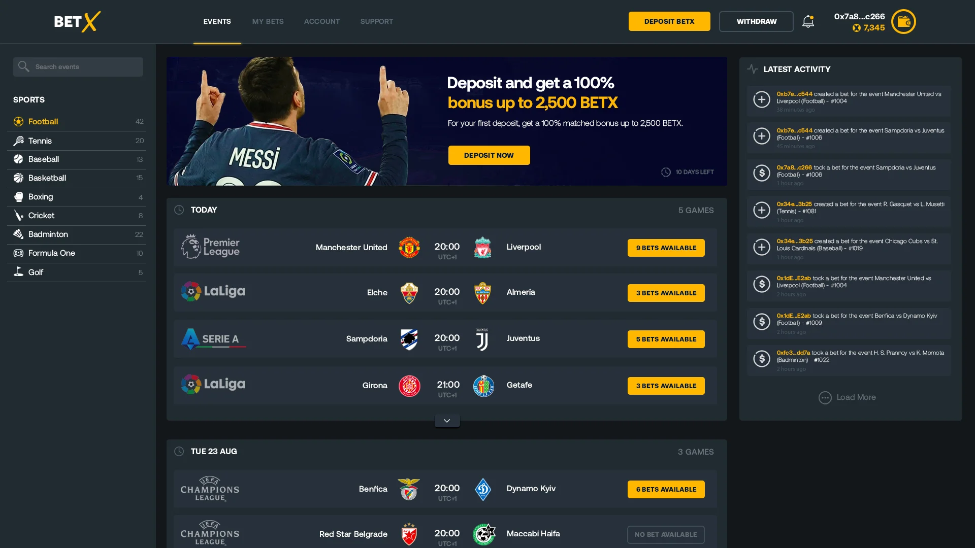 BetX Snímek obrazovky 1